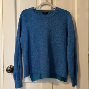 J. Crew Blue Glitter Crew Neck Sweater